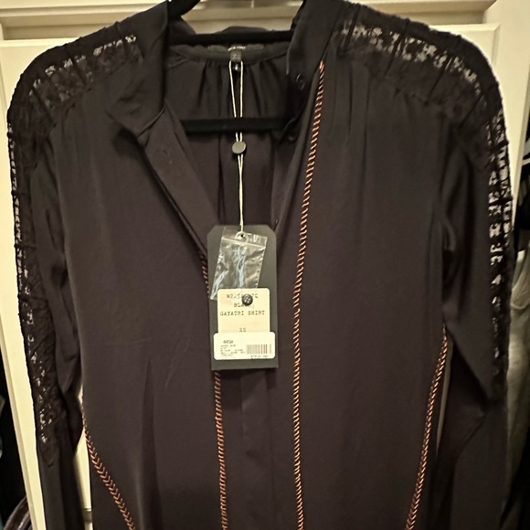 NWT; Rag and Bone Black GAYATRI SHIRT/XS/Button Down; Perfect condition - Picture 2 of 13